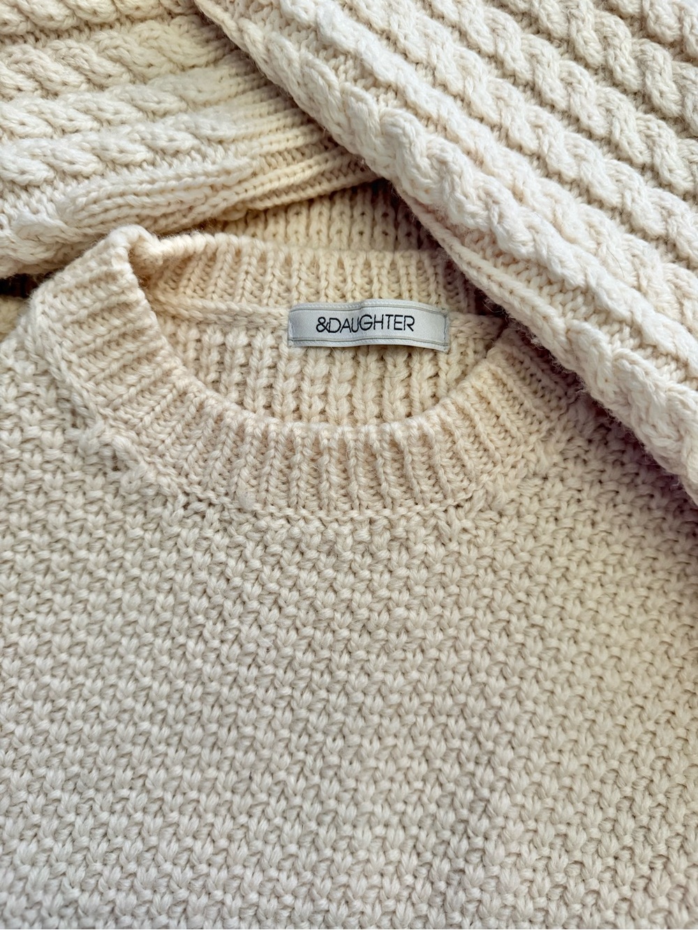 &Daughter Crewneck Chunky Wool Sweater - Small - Picture 8 of 11